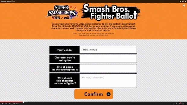 smash bros  ballot